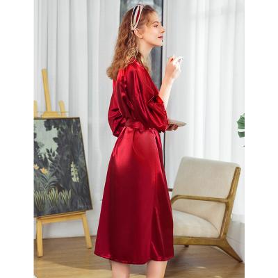 China New Style Polyester Long Dress Ladies Summer Breathable Half Sleeve Ice Silk Bride Bridegroom Long Dress for sale