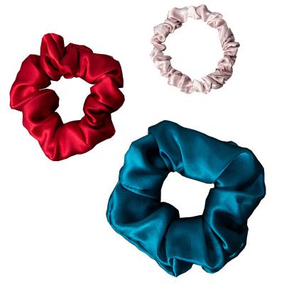 China Mulberry Fashion Silk Style Hairbands 3.5cm Medium Heavy Rope Elastic Silk Hair Scrunchie for sale