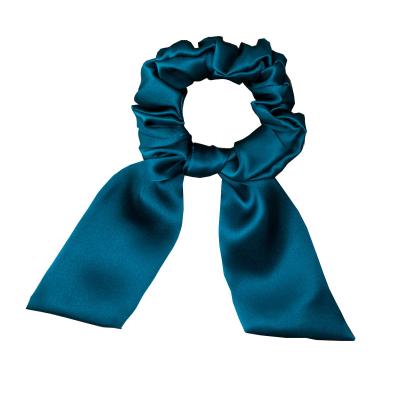 China Fashion 100% Silk Medium Bow Hair Scrunchie Ins Headbands French Style Hair Accessories Silk French Flame for sale