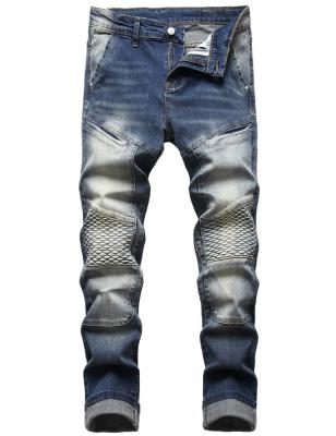 China Breathable New Design Mens Jeans Punk Style Motorcycle Jeans Blue Black Jeans for sale