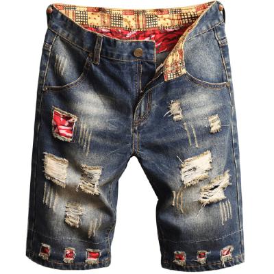 China Breathable Boys' Casual Jeans With Holes High Sizes Mens Blue Jeans Custom Made Shorts Pants for sale