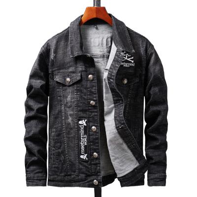 China Mens Breathable Skulls Jeans Jacket Plus Size Lether Jacket For Men for sale