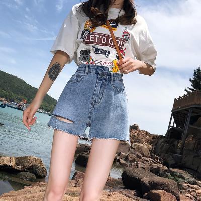 China Viable ripped denim with pencil jeans for women in stock wholesale for sale