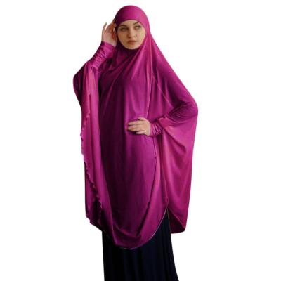 China Warm Stylish Knitted Modern Islamic Clothing Abaya Polyester Fabric Plain Color Muslim Hijab for sale