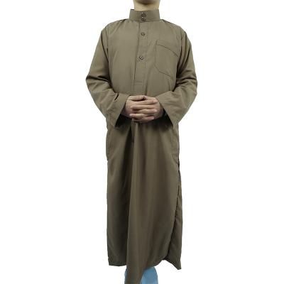 China 2020 Muslim White Polyester Boys Thobe New Omani Islamic Muslim Middle East Omani Long Dress M L XL XXL 3XL 4XL for sale