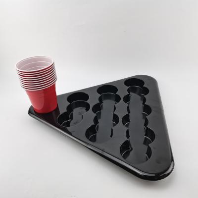 China Newly Waterproof Black Beer Pong Rack Kit With 2pcs Racks +22pcs 16OZ Cups +3pcs Ball Beer Pong Cup Holder for sale