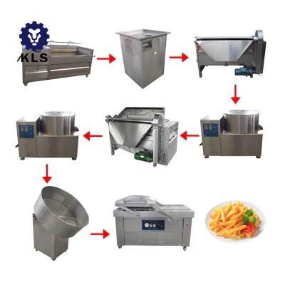 China Snack Factory KLS Semi Automatic Small Scale French Fries Production Line Automatic Potato Chips Making Machine Price for sale