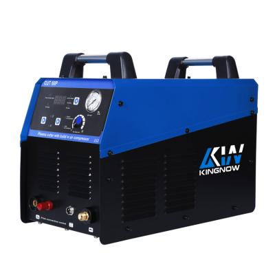 China best price portable 13mm pilot arc air plasma cutting machine welder plasma cutter cut 60P with buid-in air compressor for sale