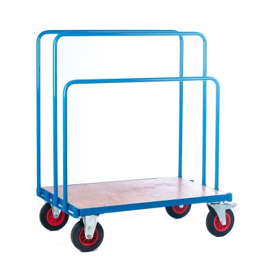 China Movable and Running Sheet Gypsum Board Disassembled Panel Metal Platform Plywood Warehouse Cart for sale