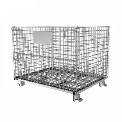 China Foldable Warehouse Use Galvanized Heavy Duty Steel Wire Mesh Container for sale