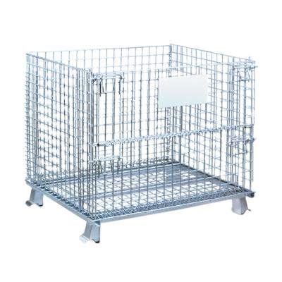 China 1200 x 1000 Galvanized Industrial Container Wire Cage Carbon Steel Mesh Collapsible Industrial for sale