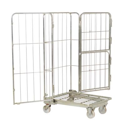 China Collapsible Collapsible Galvanized Wire Mesh Steel Roll Collapsible Warehouse Container for sale