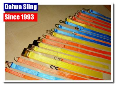 China 50mm Orange Ratchet Tie Down Straps With Double J Hooks Truck Ratchet Straps for sale