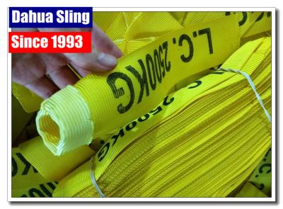 China 25mm het Gele Broodje van de Polyester Tubulaire Nylon Singelband met 3 Traceursdraad Te koop