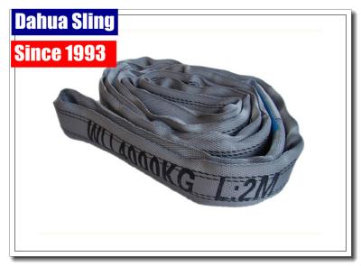 China High Tensile Black Lifting Straps , Nylon Round Sling Endless Type 26,400 WLL for sale