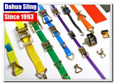 China Stainless Steel Buckled Lorry Ratchet Straps , Motorbike Tie Down Straps Flexible for sale