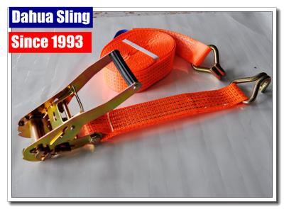 China J Hook Auto Ratchet Tie Down Straps 5000 Lb Ratchet Straps 100% Polyester for sale