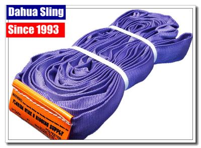 China O estilingue redondo roxo longo do Webbing, levantamento de 3 toneladas prende com correias a superfície lisa à venda