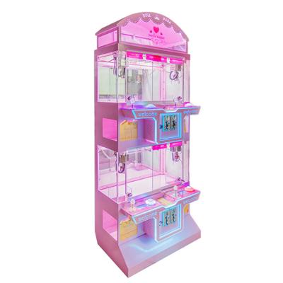 China Shopping Mall Customize Indoor Adjustable Mini Crane Doll Coin Game Machine For 4 Players Te koop