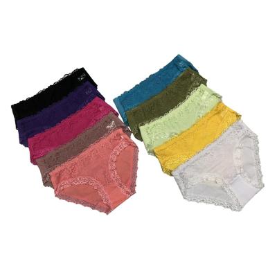 China Viable Wholesale Lace Briefs Panties Women Underwear High Cut Panty Stock for sale