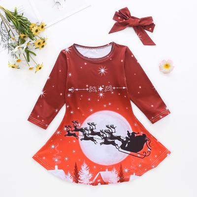 China 2021 Wholesale Exquisite Children's Christmas Anti-static Factory Personality Clothing Girls Red Dress for sale