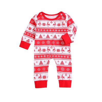 China Cotton Xmas Style Christmas Deer Romper Long Sleeve Jumpsuit Newborn Baby Infant Christmas Outfits for sale