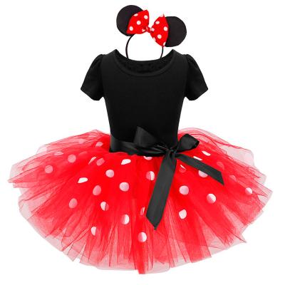 China Summer Breathable Dress For Girl Tulle Party Princess Dress Minnie Headband Kids Girl Dress for sale