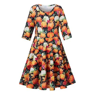 China Factory Wholesale Breathable High Quality Casual Dress Party Girls Loose Graphic Dresses Long Sleeve for sale