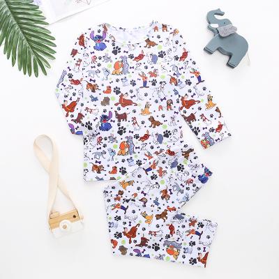 China High Quality Print Breathable Cute Pajamas Wholesale Cute Dog Cartoon Children Long Sleeve Pajamas for sale