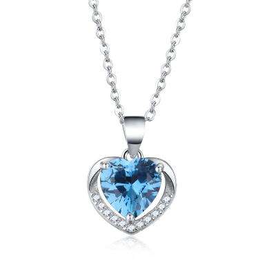 China Fashion Jewelry Ocean Heart Classic 925 Sterling Silver Pendant Heart Necklace for sale