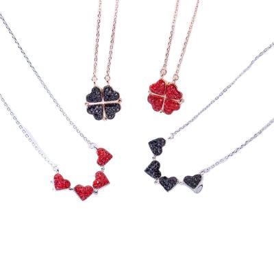 China Fashion four-leaf clover love combination transforms into DIY necklace heart-shaped necklace for sale