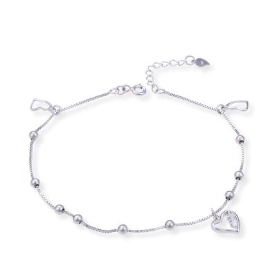 China New Arrivals CLASSIC Custom Dolphin and Heart Shape 925 Sterling Silver Anklet Foot Jewelry For Women for sale