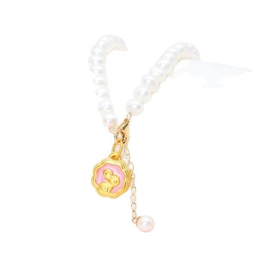 China Fashion Moon Rabbit Bead Bracelet Gold Powder Rabbit Lady Pendant Accessories for sale