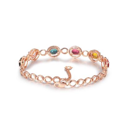 China FASHIONABLE 18k plated rose gold bracelets crysta bracelet luxury jewelry women crystal chakra for sale