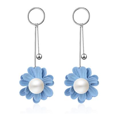 China 2021 Sterling Silver Religious Tassel Rose Earrings Flannel Flower Chime Stud Earrings For Women for sale