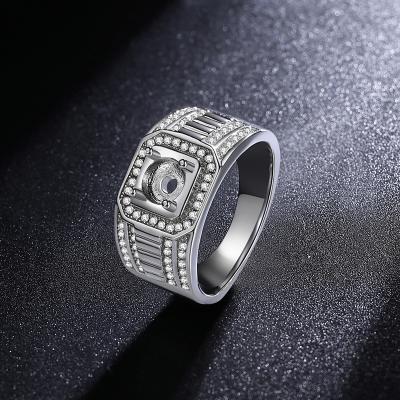 China CLASSIC wholesale cheap adjustable men's diamond ring couples ring 18k plated gold jewelry moissanite ring for sale