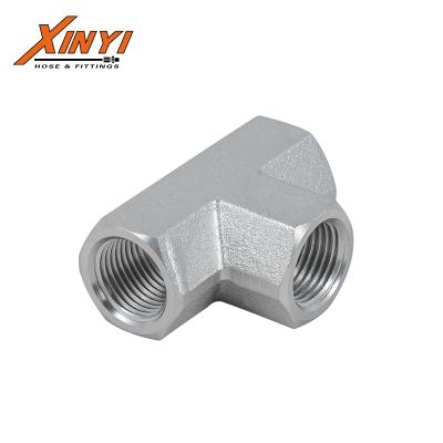 China High Quality Stainless Steel Female Tee Carbon Steel Hydraulic Adapter NPT for sale