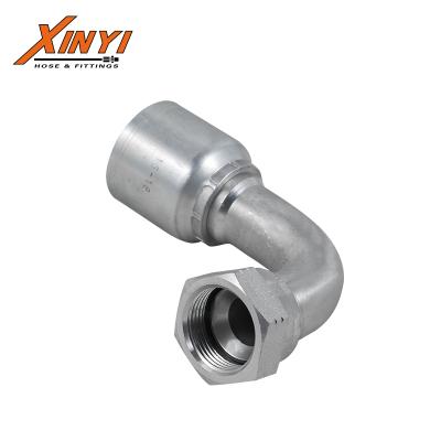 China High Quality Machinery Wholesales One Piece Hydraulic Fitting Crimp Fitting 90 Degree Jic Thread One Piece Fitting for sale