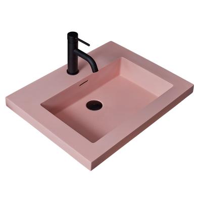 China Best Price Eco-friendly Bathroom Sink Artificial Stone Hand Wash Art Basin Table Counter Top Art Basin Color Art Wash for sale