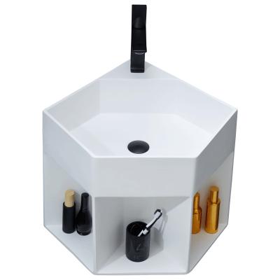 China High Quality Easy Clean Bathroom Sink Basin Cabinet Triangle Corner Cabinet Wall Mounted Corner Bathroom Cabinet for sale