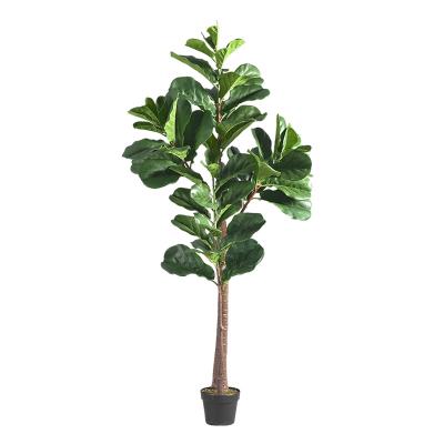 China Art Decor Green Acrylic Decor With Pot Set Tall Leaves Cheap Artificial Tree Plant for sale