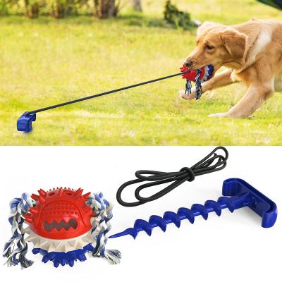 China New Products Viable Outdoor Explosive Conflict Viable Dog Dog Ball Cord Ball Dog Walking Molar Teeth Sounding Dog Toy for sale