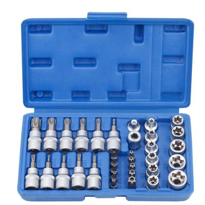 China Ball Hex TUOCHI 34 Piece Socket Torx Bit Set E-shaped Socket Set for sale