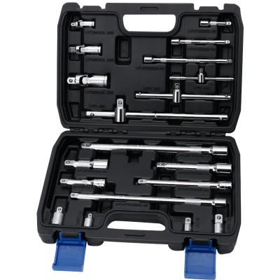 China 21pcs Square Extension Pole Wrench Socket Set Tools With Extension Rod Universal Head for sale