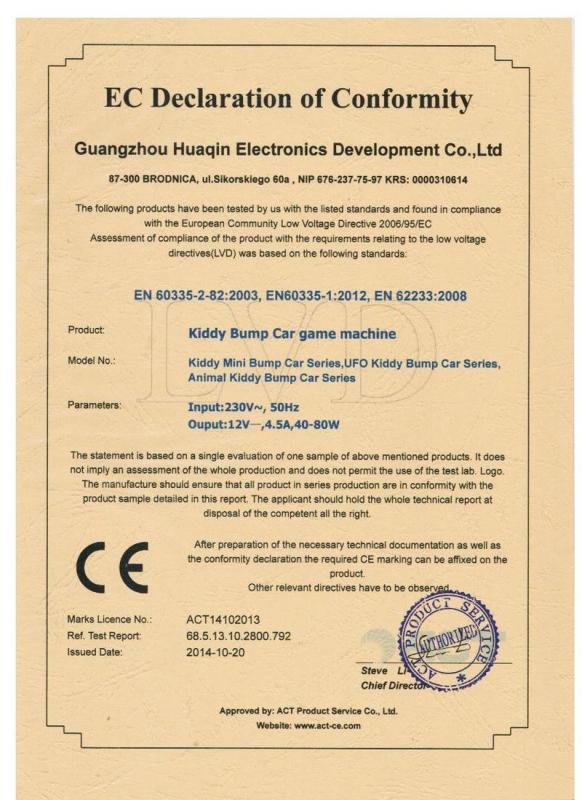 CE - Guangzhou Huaqin Playground Equipment Co., Ltd.