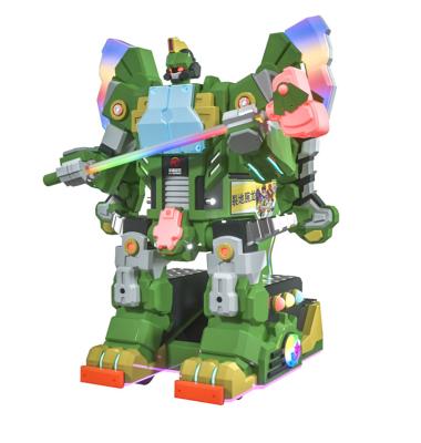 China Amusement Equipment Huaqin Design Animated Armored Dinosaur Children Amusement Park Robot Walking Ride for sale