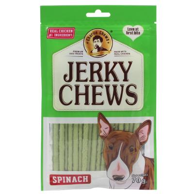 China Sustainable Top Selling Vegetable Dog Chew Treats 70g/color bag Spinach Flavor for sale