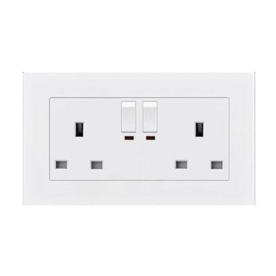 China Other UK Plug 146 Hidden Wall Socket 13A With New Design Wall Switch Dual 3 Pin UK USB Wall Socket Panel for sale