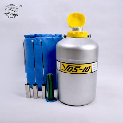 China YDS-10 Liquid Nitrogen Pharmaceutical Silver Container Tank For Semen Straw for sale