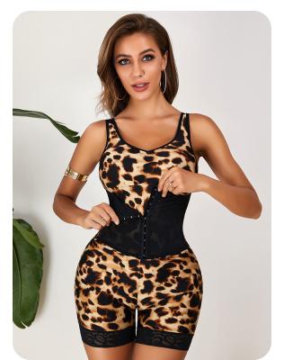 China Private Label Women Leopard Print Shapewear Breathable Hip Enhancer Belly Slimming Body Shaper Waist Jumpsuit for sale